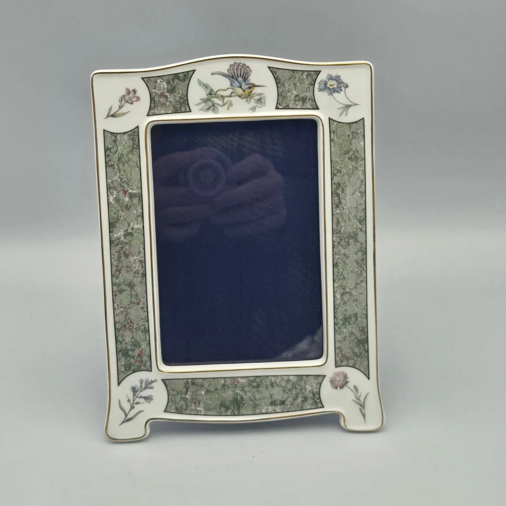 Wedgwood‎ Bone China Hummingbird & Flowers Picture Frame 5x7 Green Mother's Day